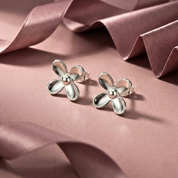 Petal Flower Stud Earrings – Minimalist Floral Jewelry