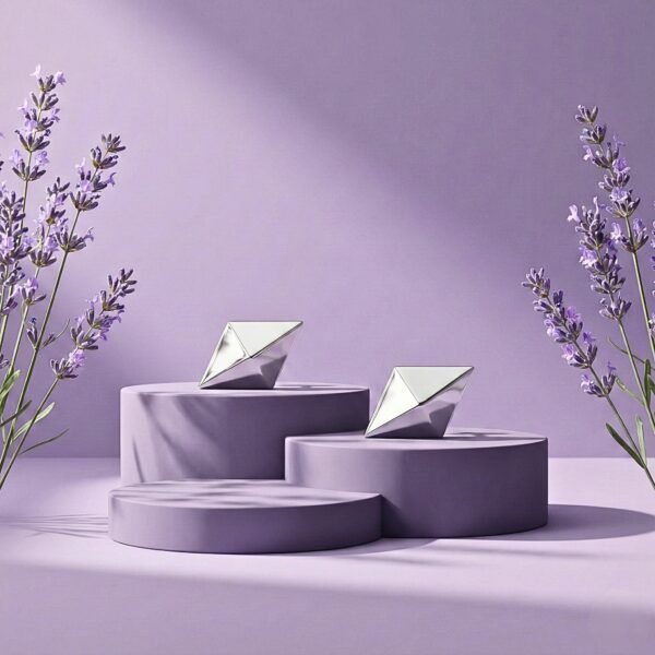 High-Polish Sterling Silver Geometric Pyramid Stud Earrings