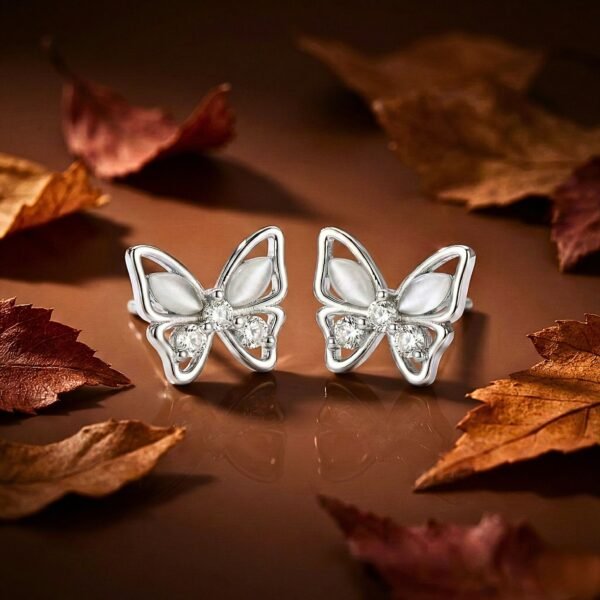 Sterling Silver Butterfly Stud Earrings